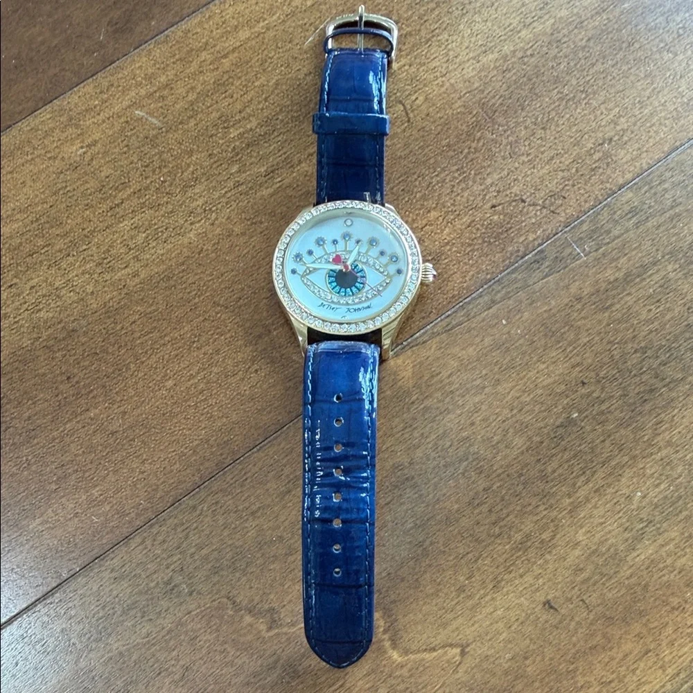 Betsey Johnson Gold and Blue Evil Eye Motif Watch - Picture 6 of 6